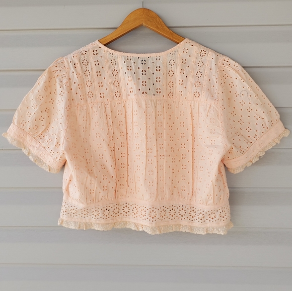 J. Crew Orange Flutter Sleeve Crop Top - Picture 5 of 13
